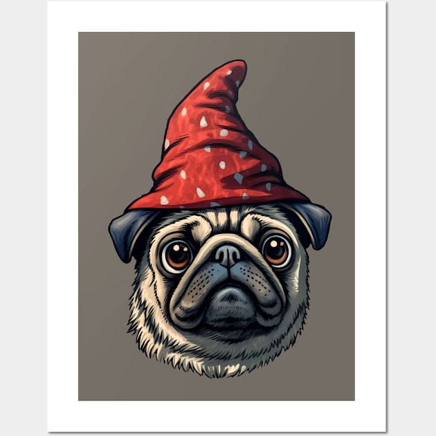 Little Red Wizard Pug Wall Art by Brilliant Tee Shop